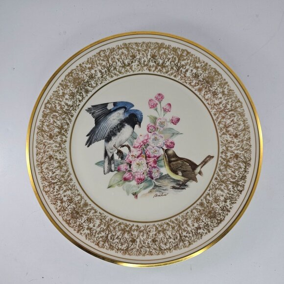 Lenox Limited Edition Birds Plate Black-Throated Blue Warblers Edward Boehm 1980 - Picture 2 of 9